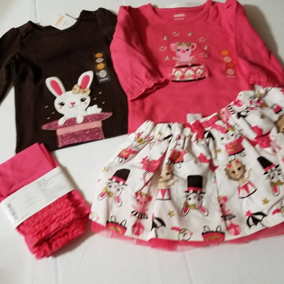 Gymboree Star of the Show NWT 6-12 month Shirt, bodysuit, leggings & skirt w dia